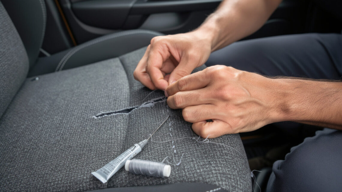Réparer les déchirures de housse de siège Clio 4 sans déhoussage complet