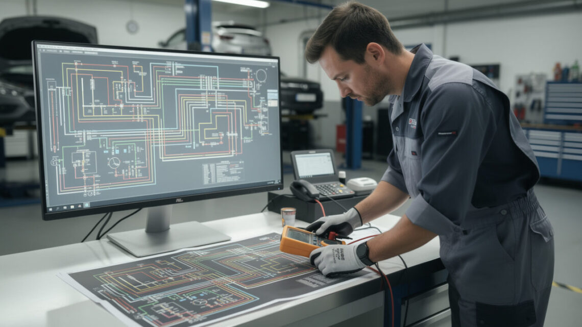 Interpréter le schéma électrique de la Peugeot 208 pour diagnostiquer une panne