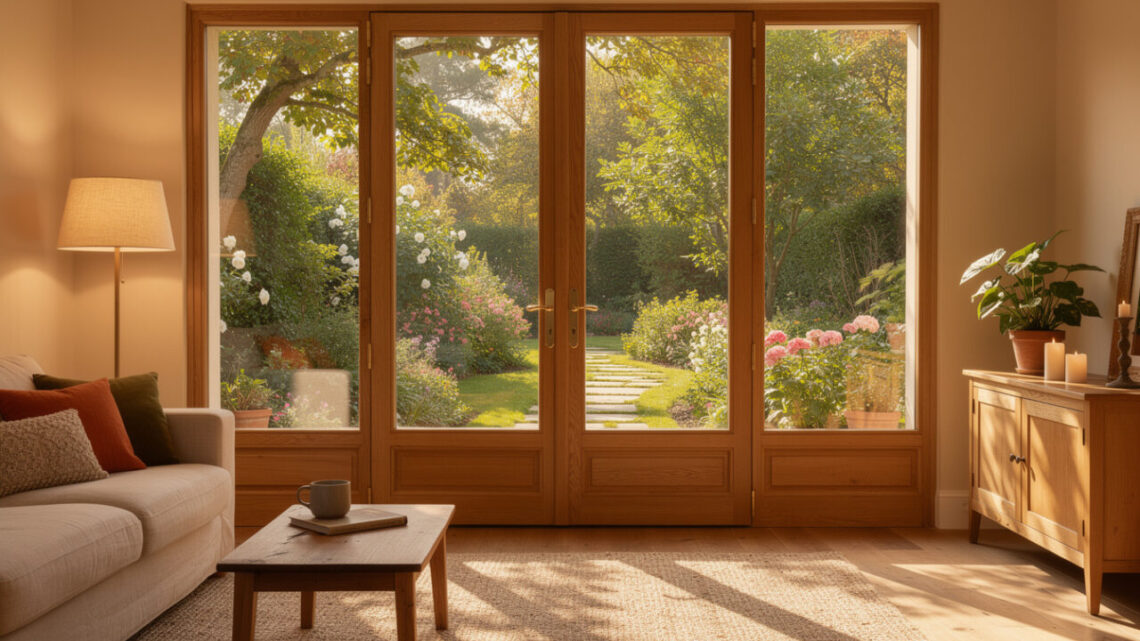 Miser sur des portes fenêtres bois pour réchauffer l’âme de la maison et ouvrir sur le jardin